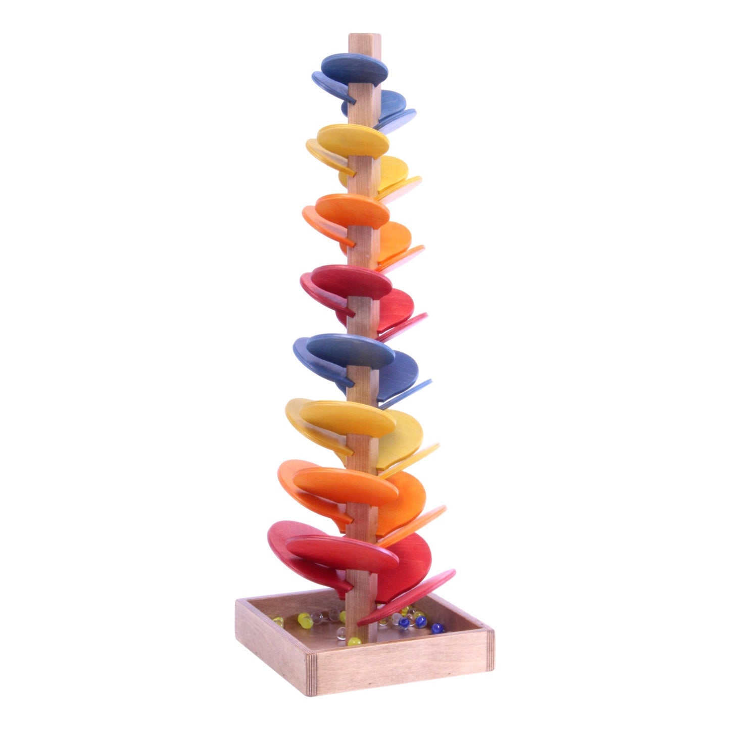 Marble Tree Wooden Toy - Child-Safe Finish - Pack of Marbles Included