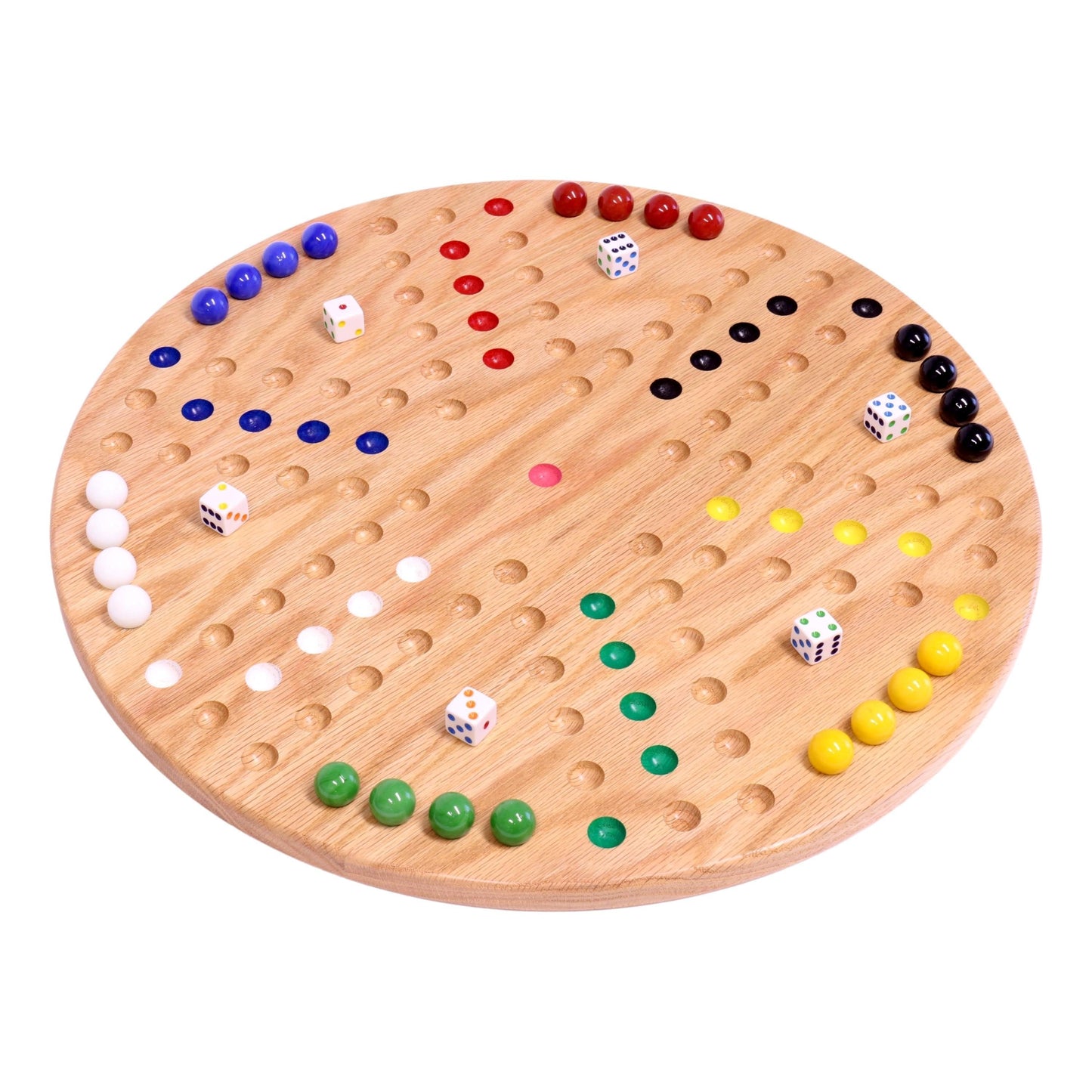 Round Aggravation Game Board Set - Solid Oak Wood - Double-Sided