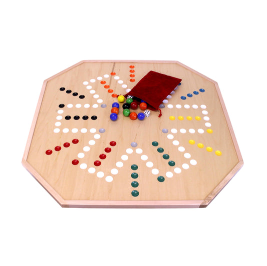 Large 25" Deluxe Wooden Aggravation Marble Game Board, Double-Sided