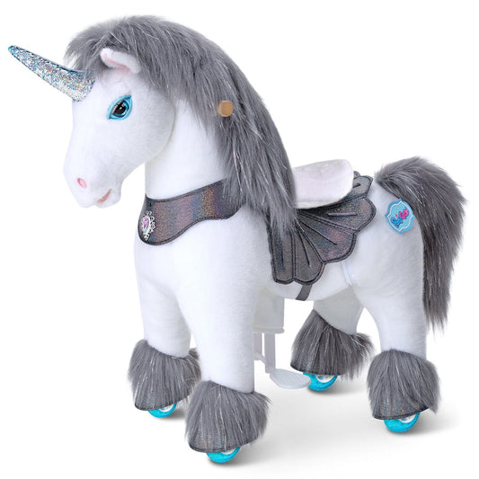 Model Y Grey Unicorn Rideable Toy for Age 3-4