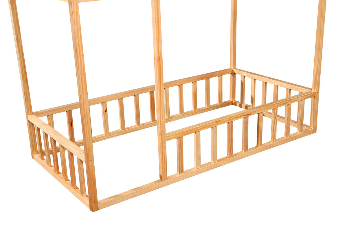 Montessori House Bed with Rails