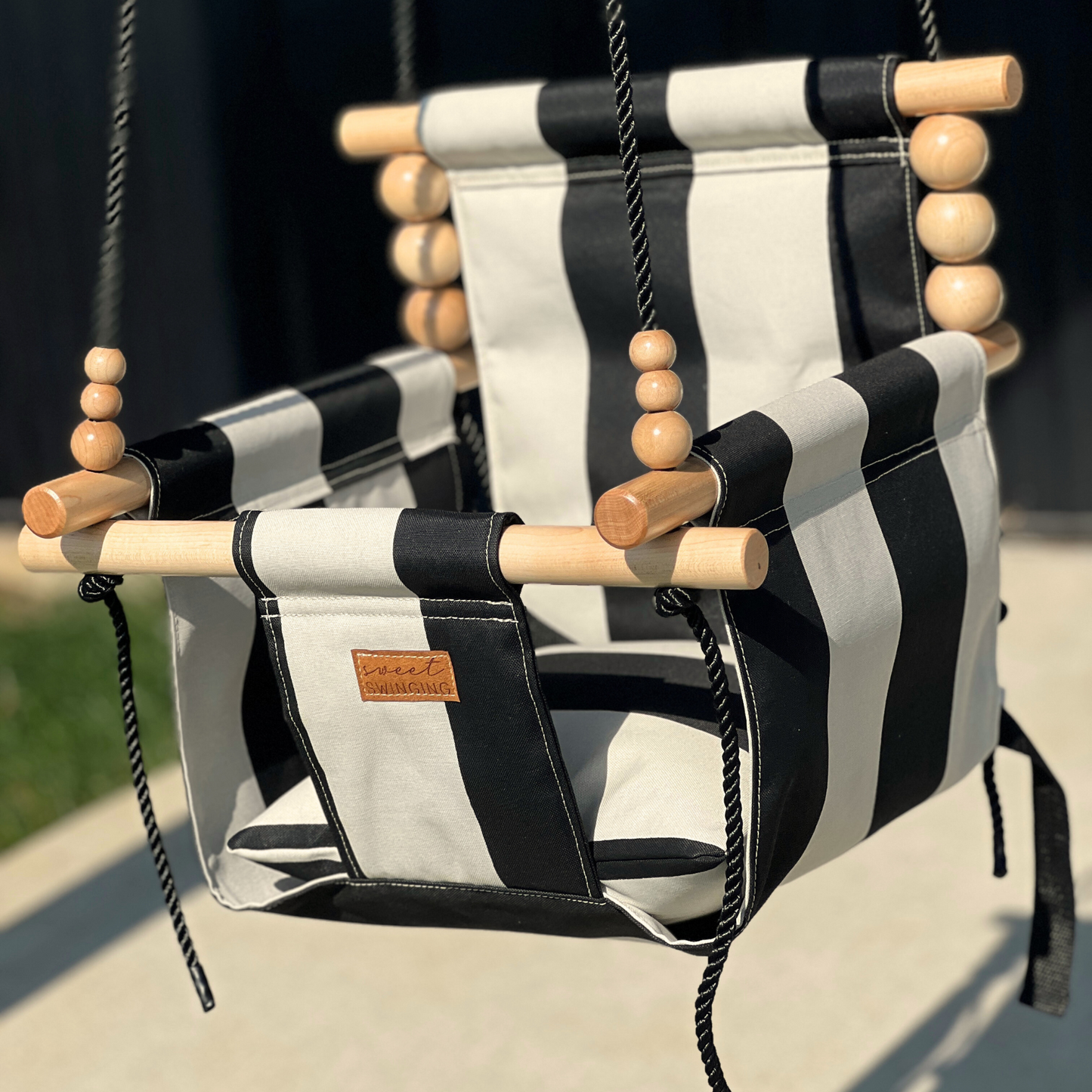 Outdoor Wide Cream and Black Stripe