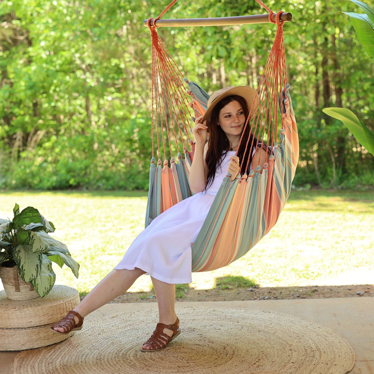 Colorful Pink & Light Blue Hammock Chair Swing | PASTEL