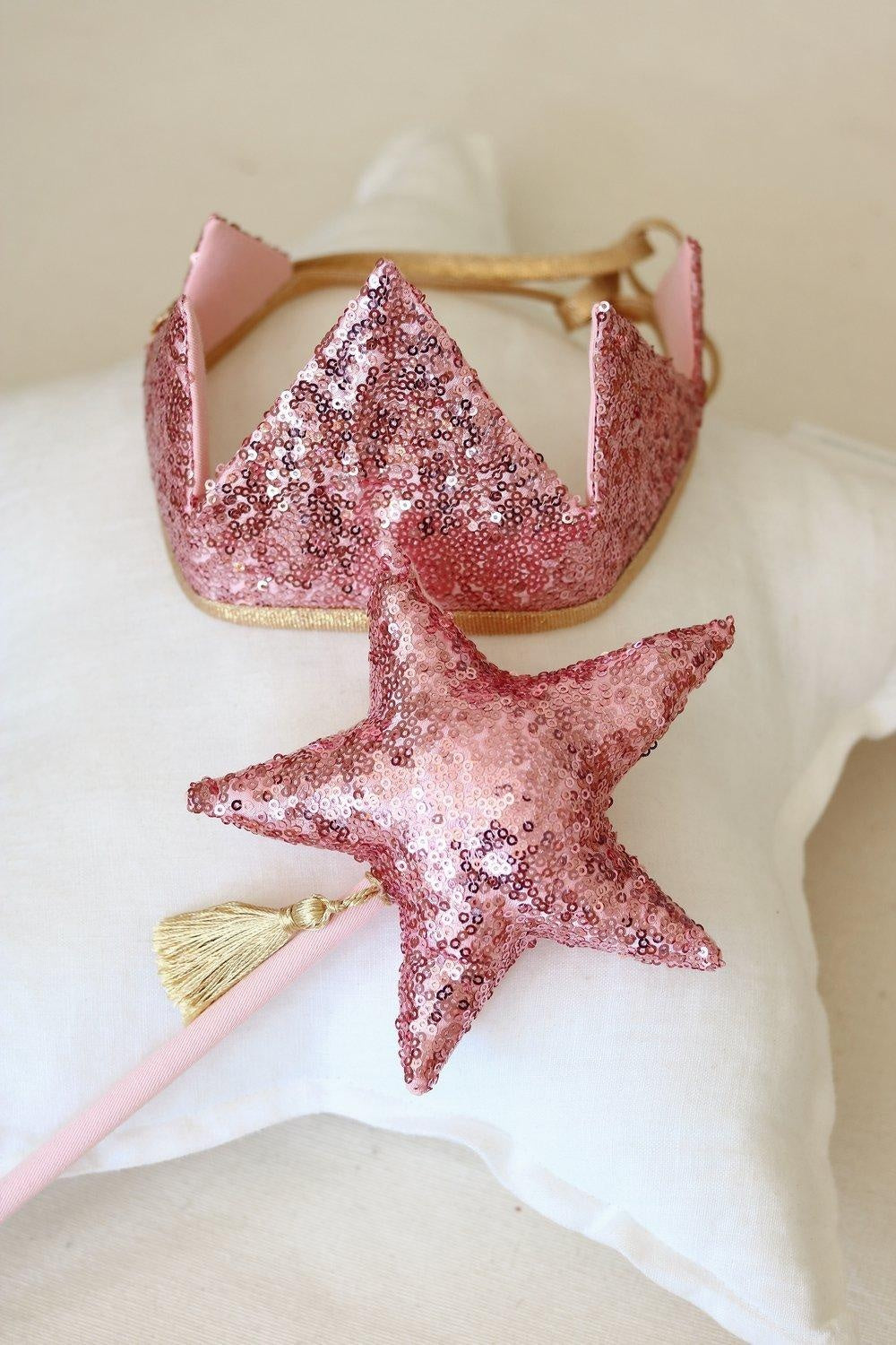 Pink Sequins Crown