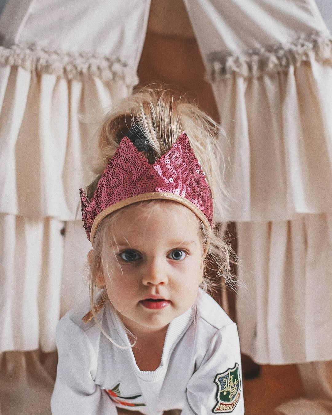 Pink Sequins Crown