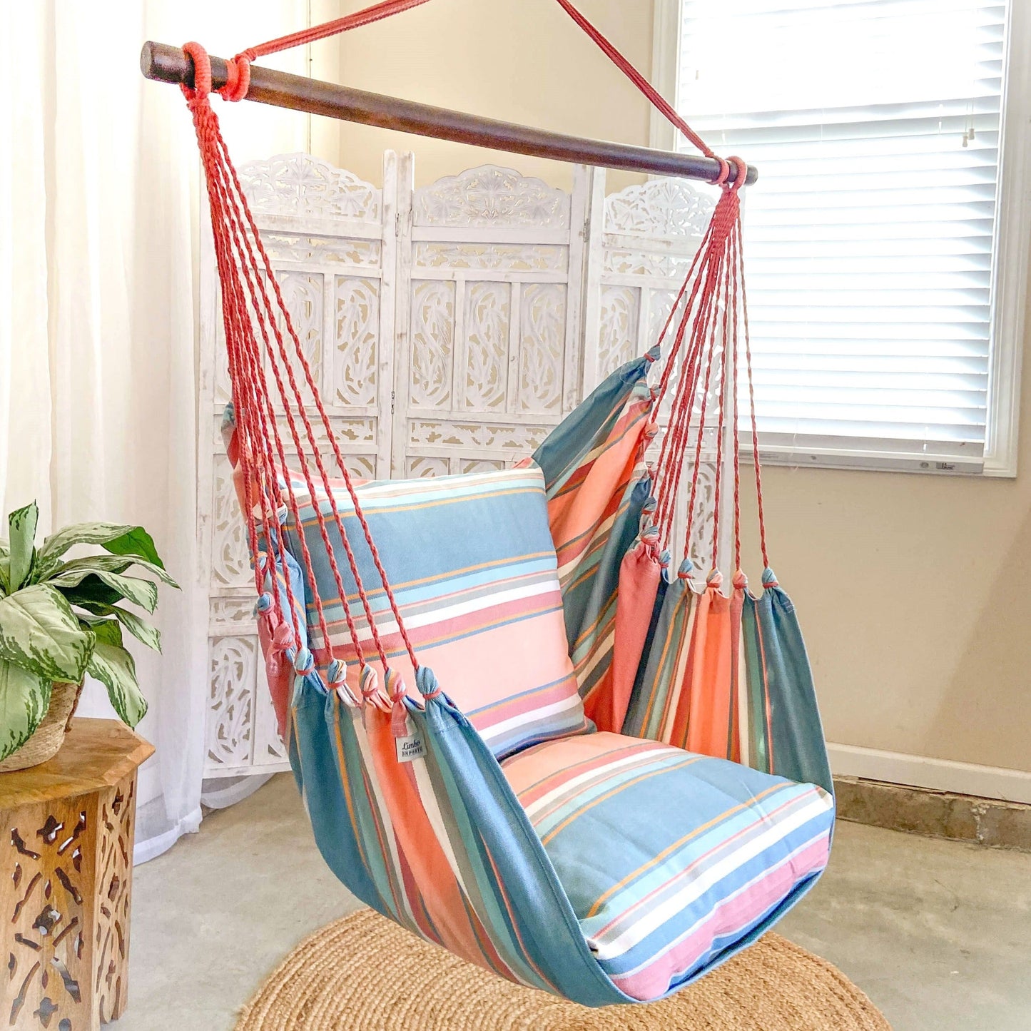 Colorful Pink & Light Blue Hammock Chair Swing | PASTEL