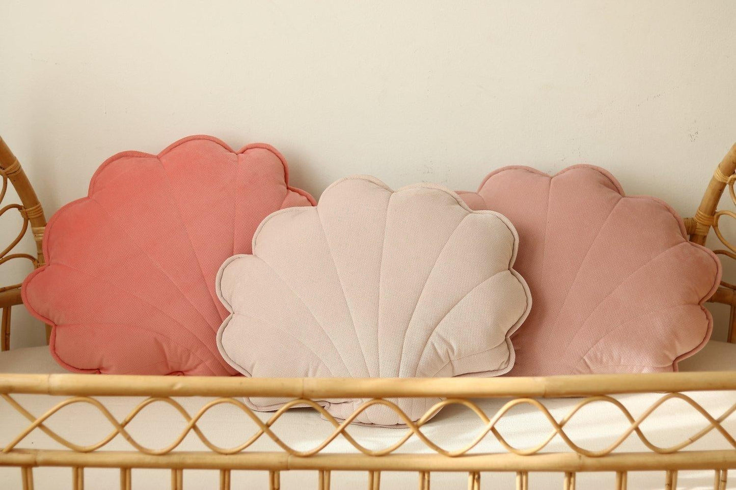 Large Velvet Powder Pink Shell Pillow