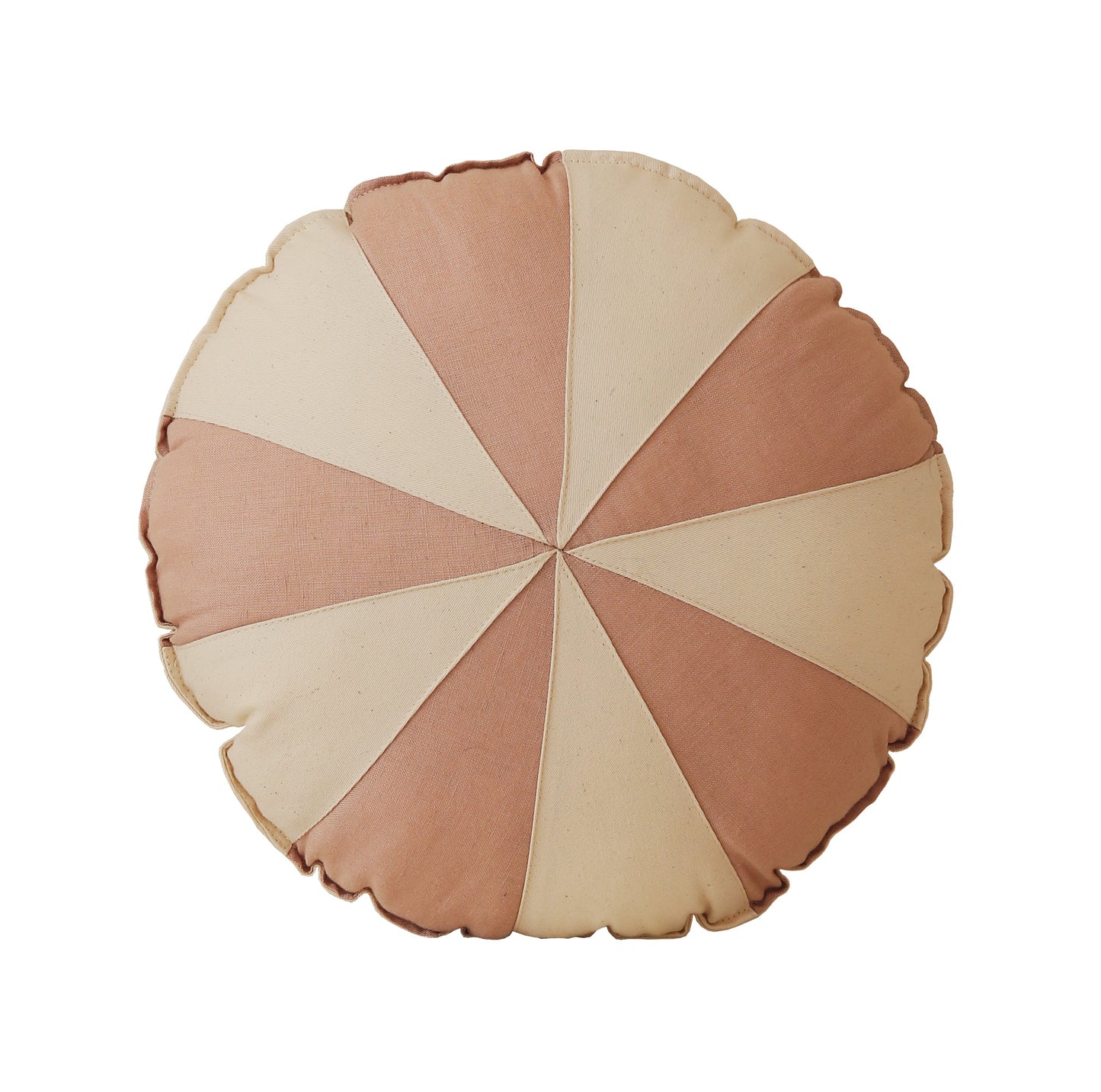 “Powder Pink Circus” Round Patchwork Pillow