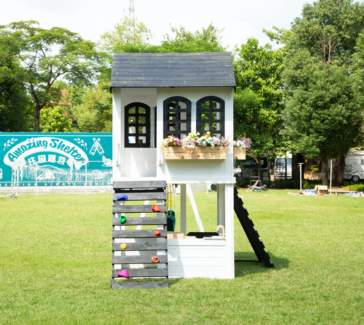 Reign Two Story Playhouse with optional Reign Swing Attachment