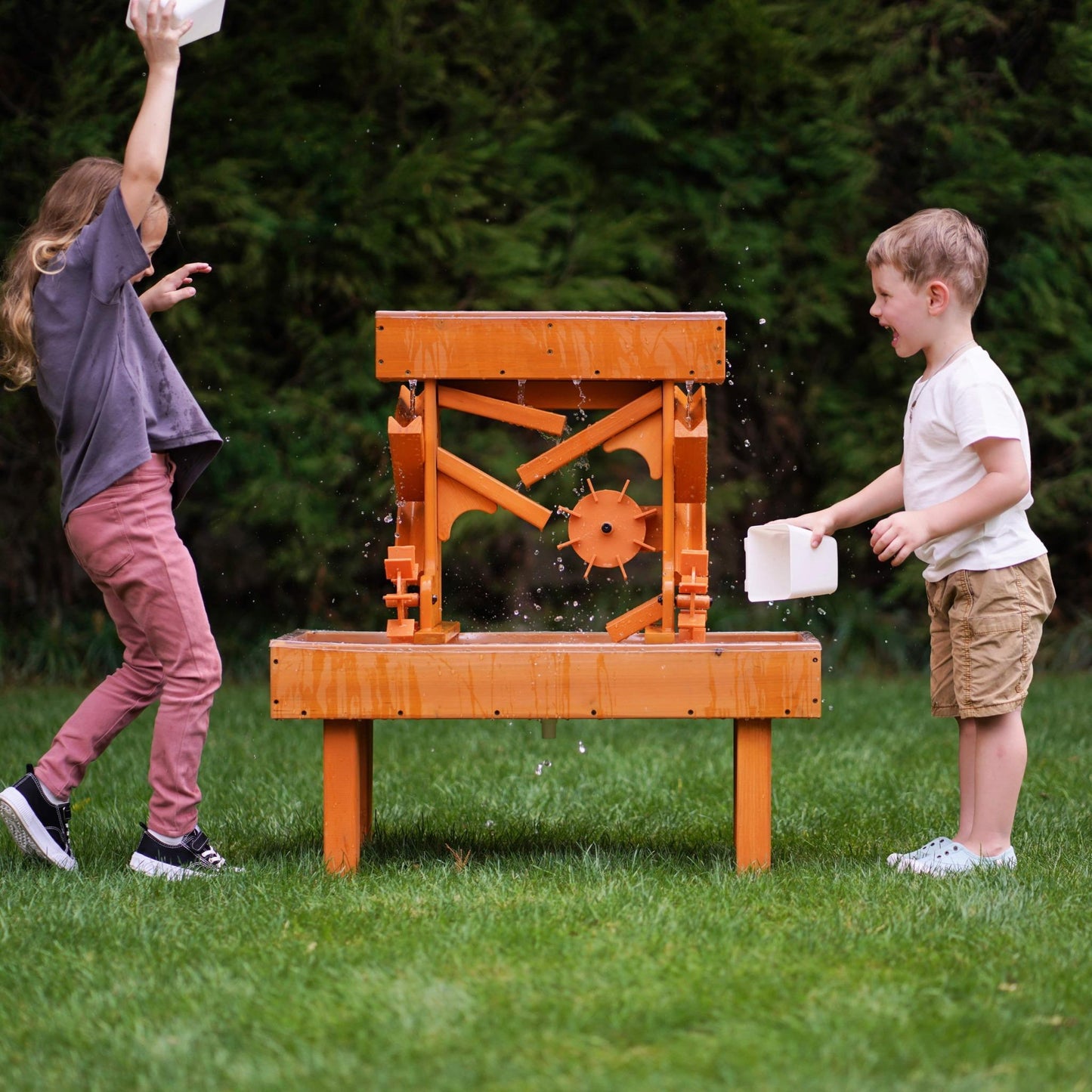 Outdoor Wooden Water Table For Kids, Toddlers Playset