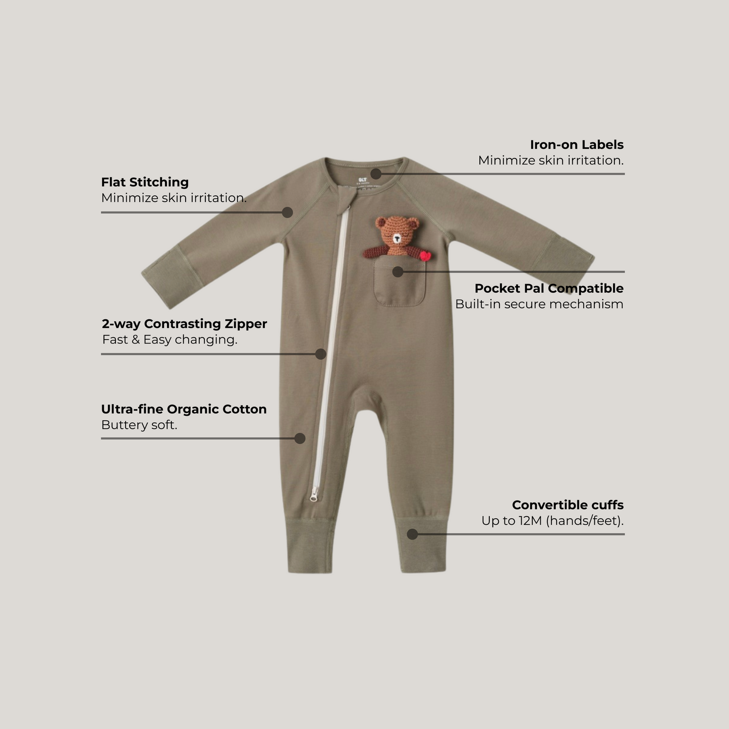 Zip Romper in Chestnut