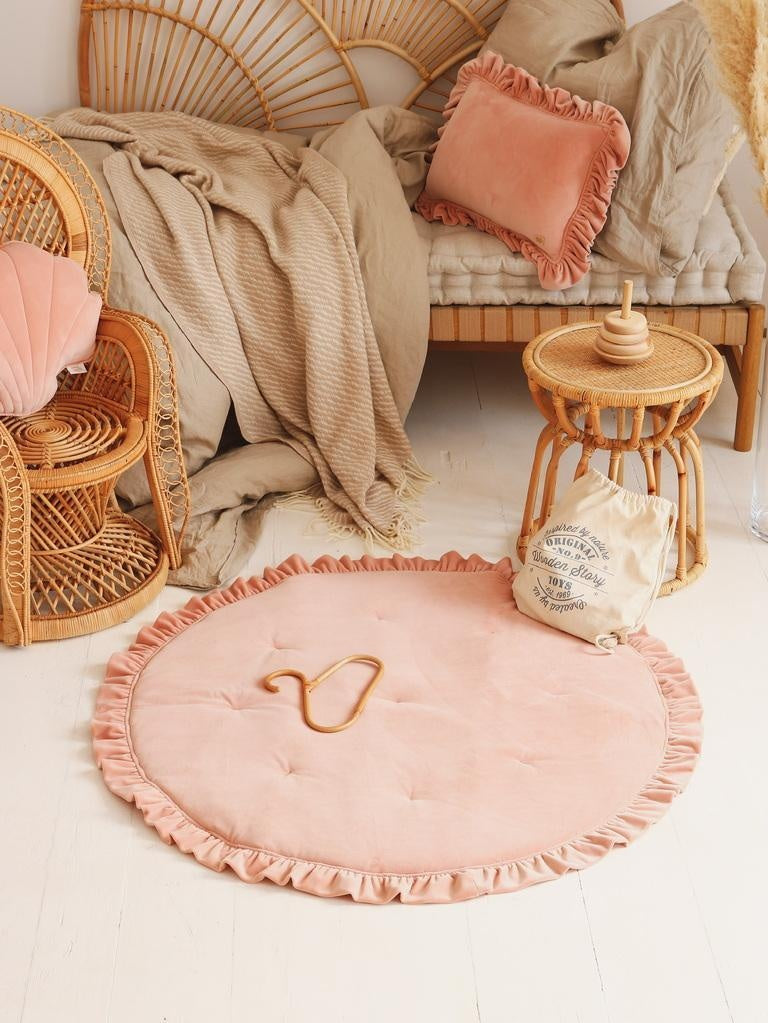 Soft Velvet “Apricot” Mat with Frill