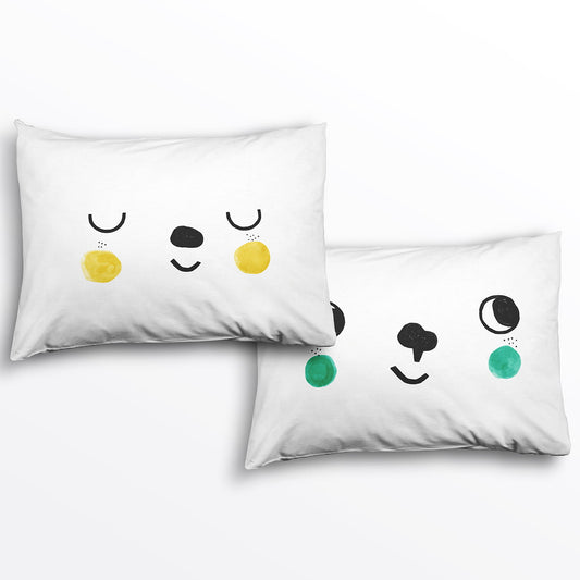 2-pack Happy Faces Standard Size Pillowcases