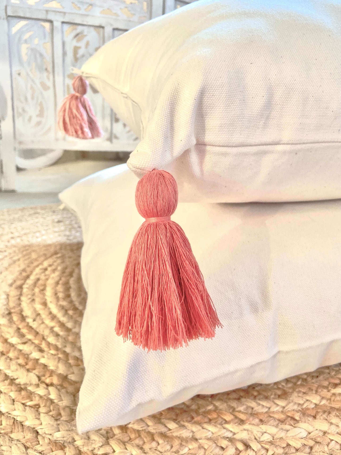 Boho Hanging Hammock Chair Swing with Tassels | LILY PINK