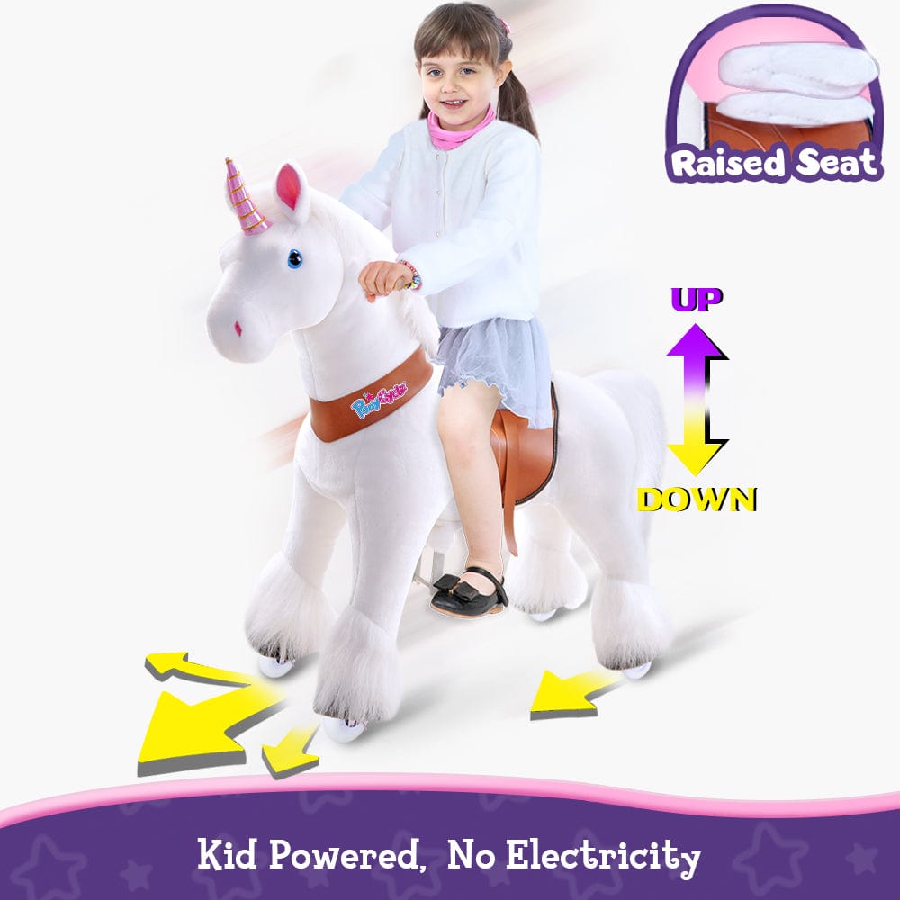 Model U Unicorn Ride-On Toy Age 3-5 White