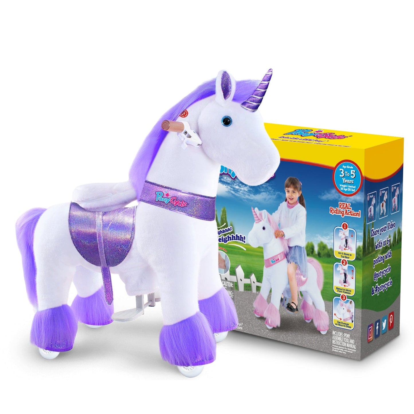 Model U Ride-On Unicorn Age 3-5 Purple