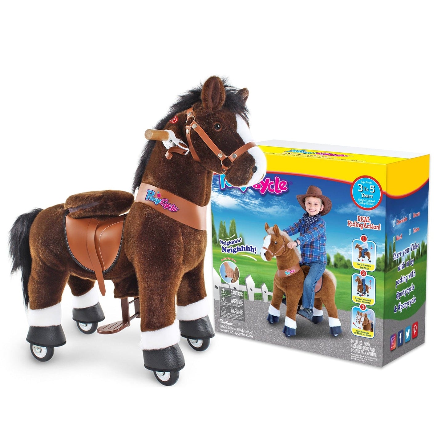 Model U Ride On Horse Toy Age 3-5 Chocolate