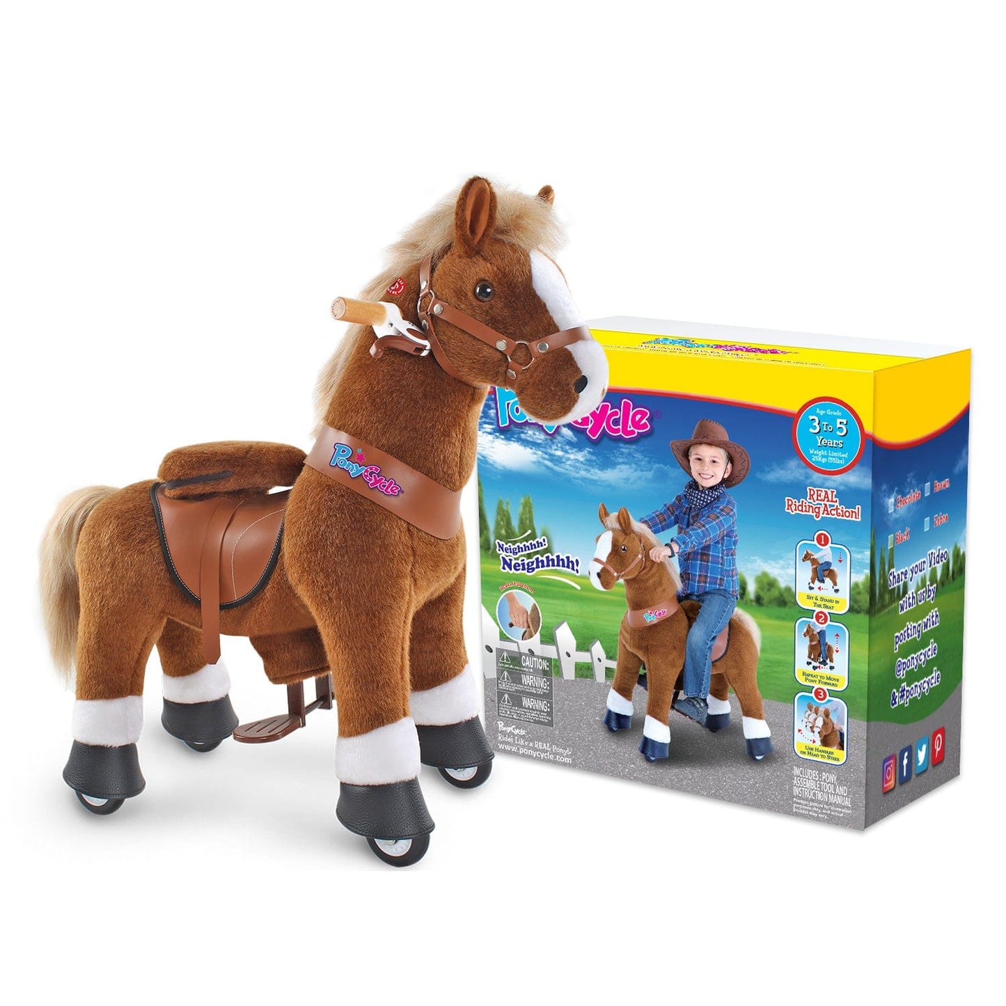 Model U Ride-On Pony Age 3-5 Brown