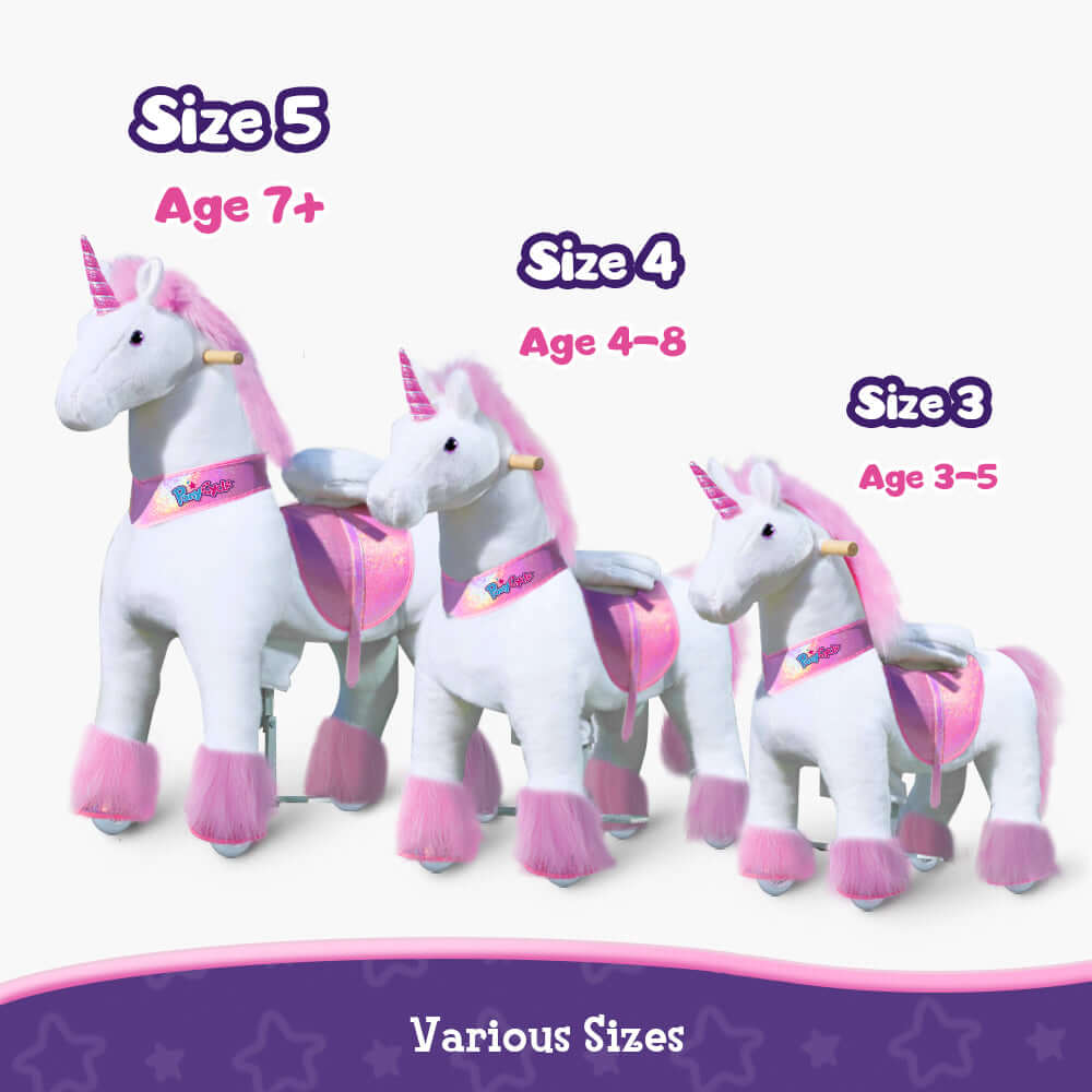 Model U Ride-On Plush Unicorn Age 4-8 Pink