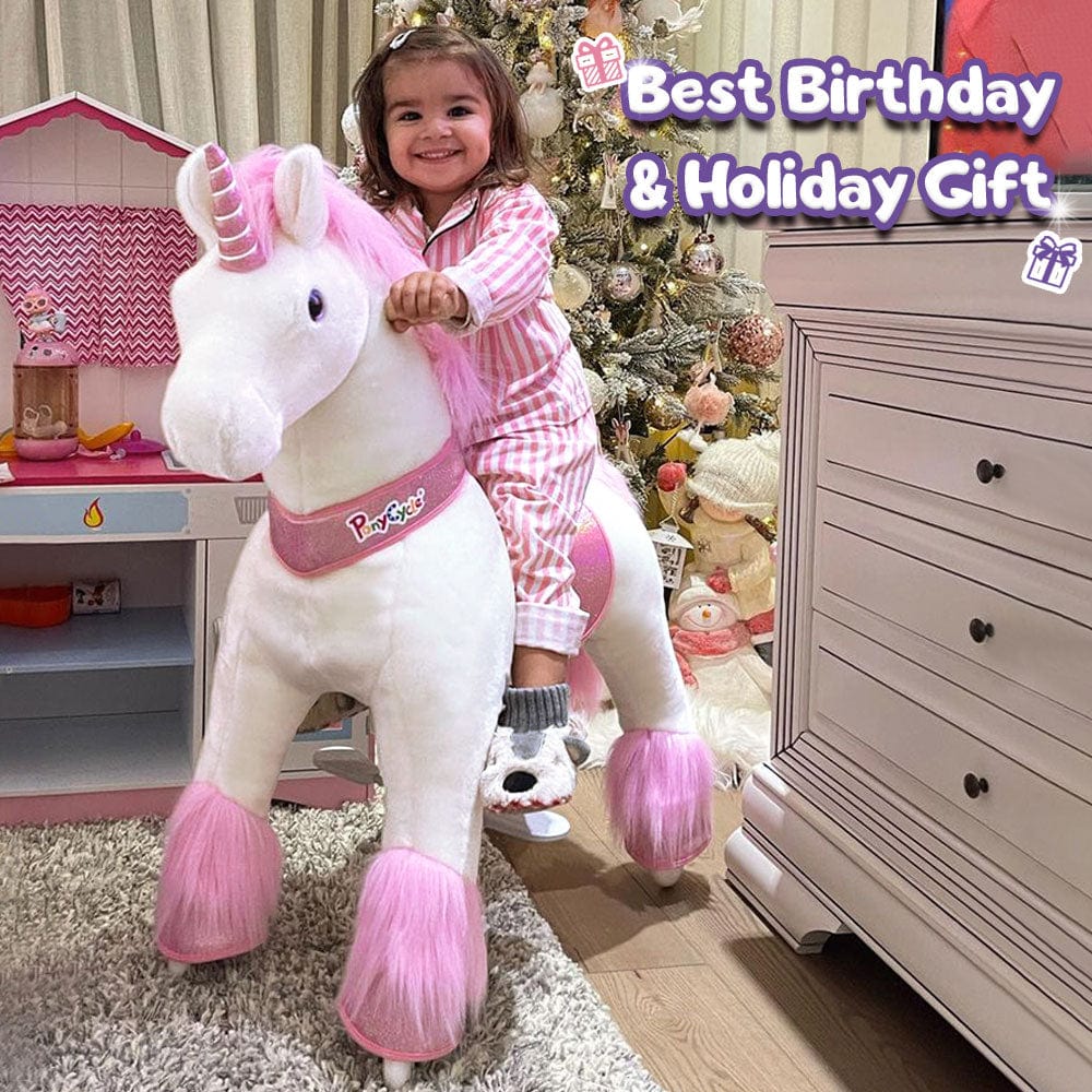 Model U Ride-On Plush Unicorn Age 4-8 Pink