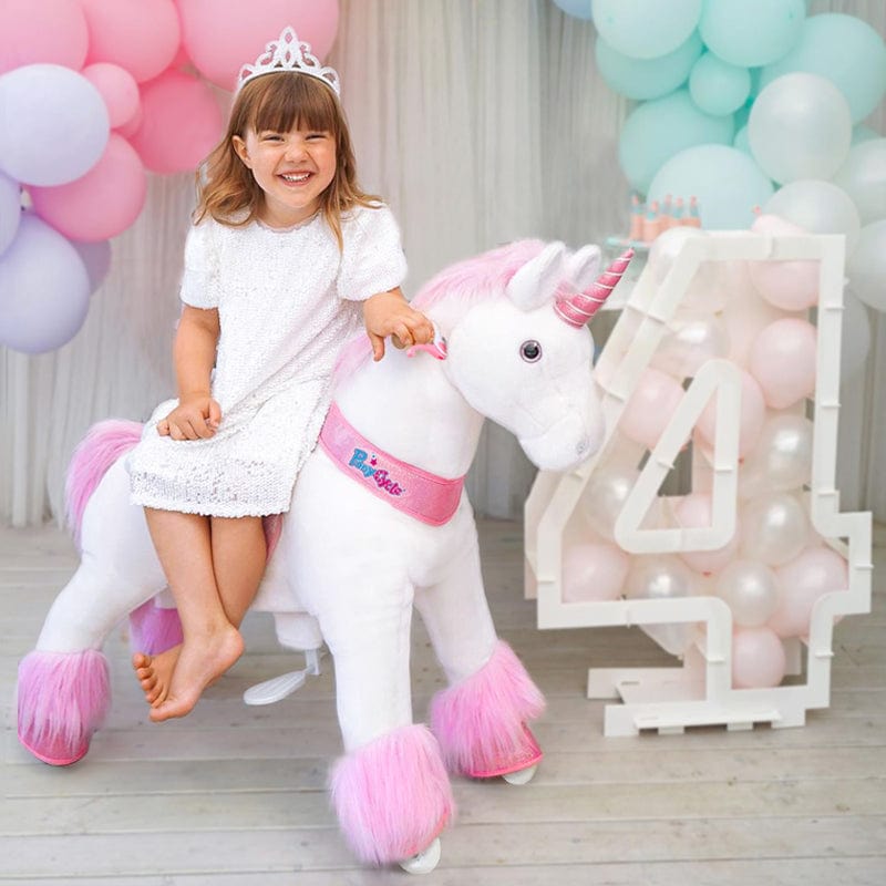 Model U Ride-On Plush Unicorn Age 4-8 Pink