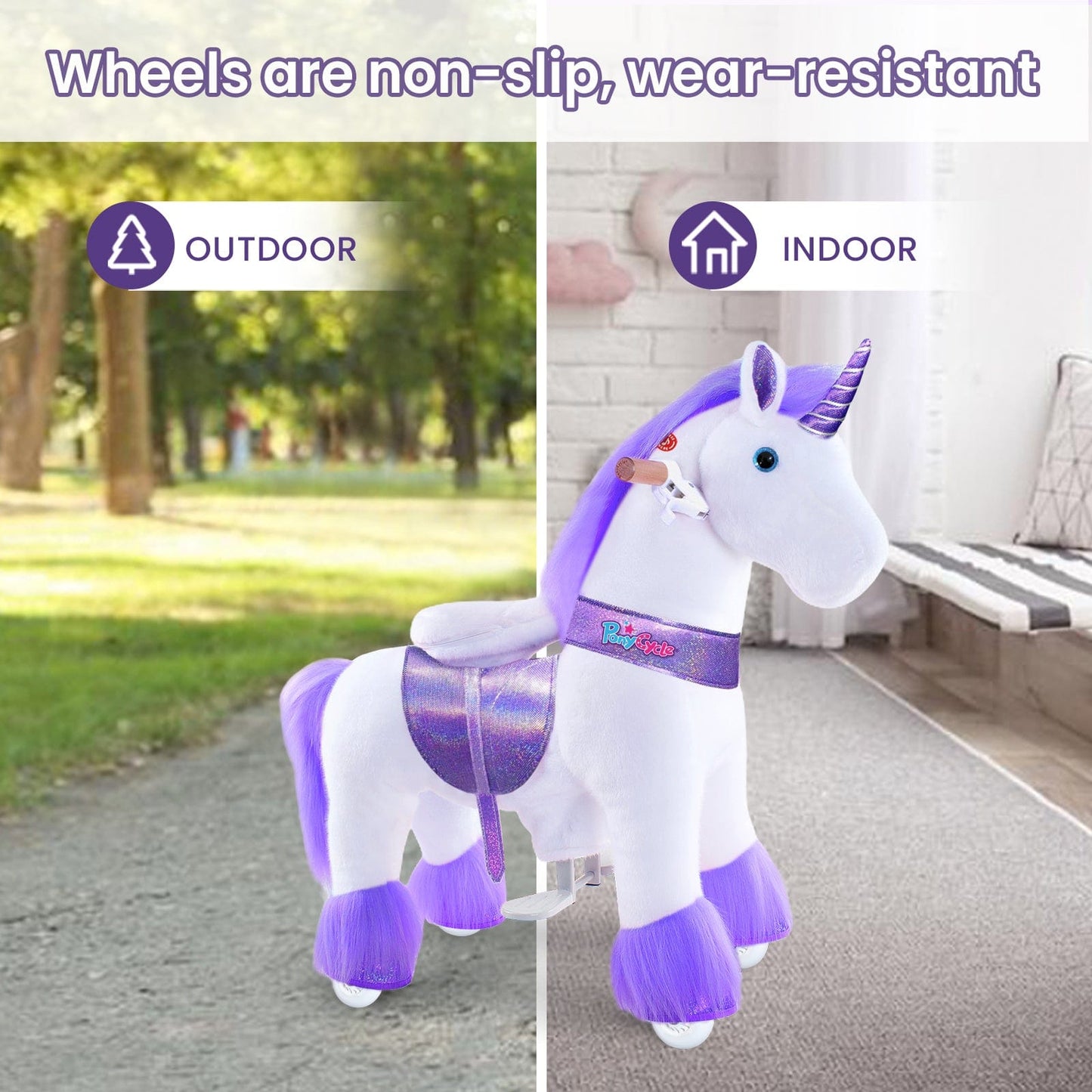 Model U Ride-On Plush Unicorn Age 4-8 Purple