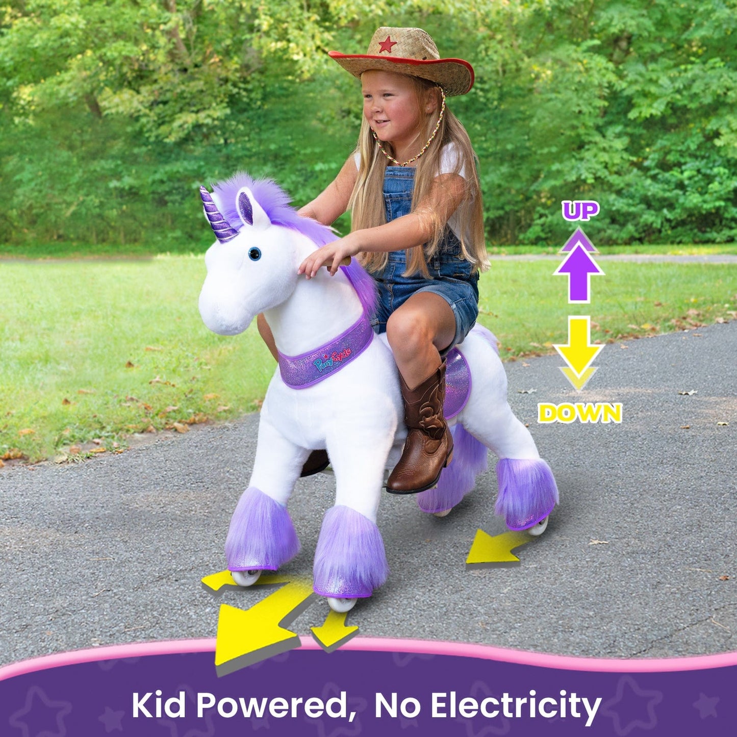 Model U Ride-On Plush Unicorn Age 4-8 Purple