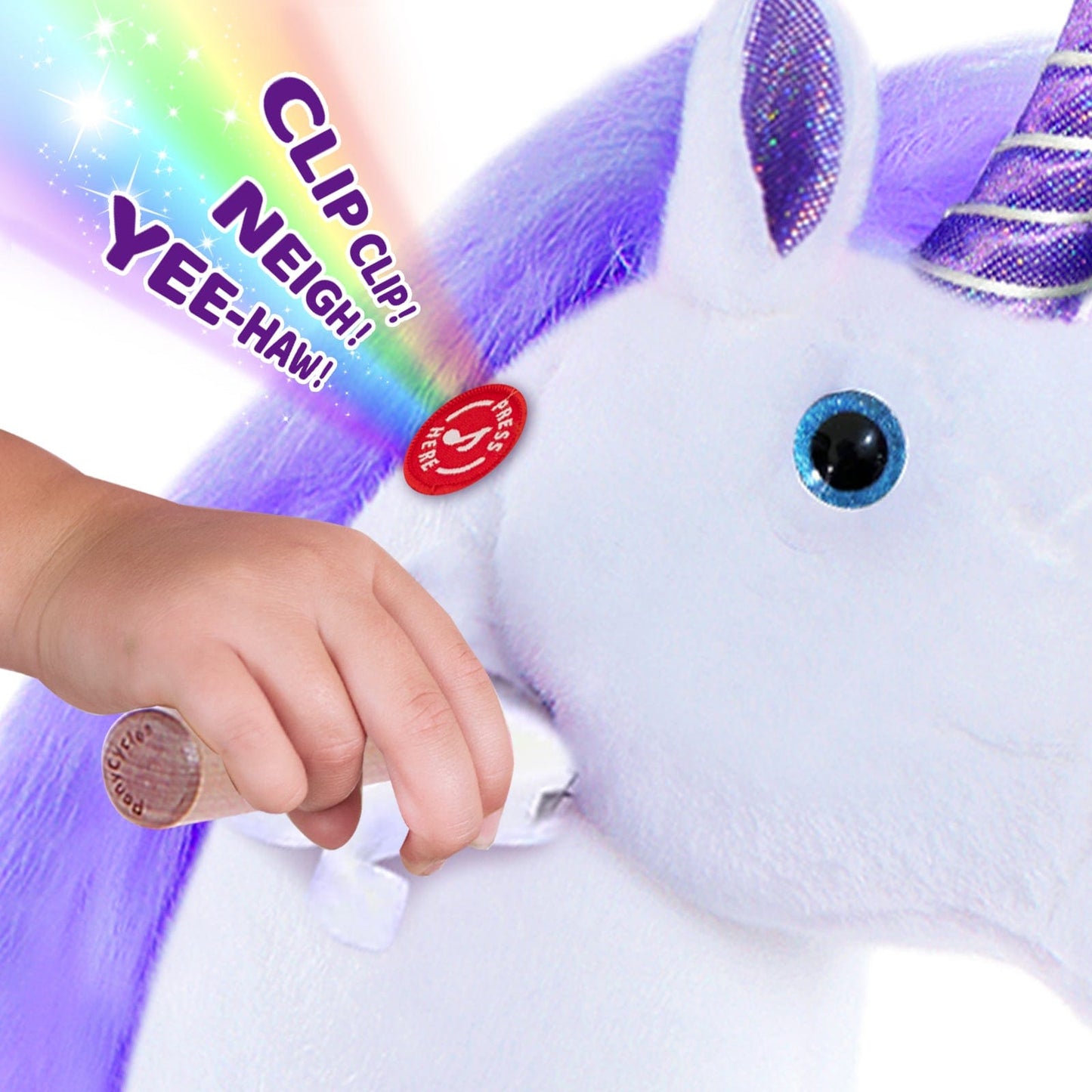 Model U Ride-On Plush Unicorn Age 4-8 Purple