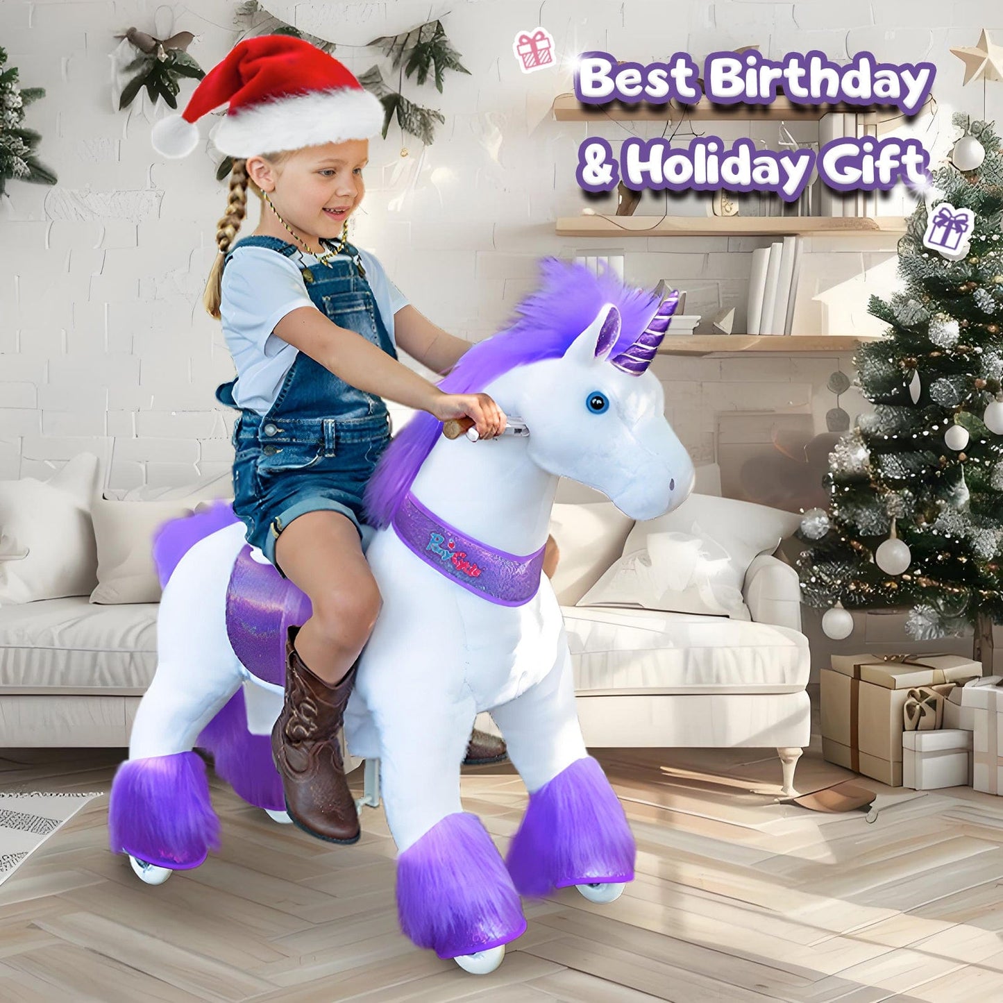 Model U Ride-On Plush Unicorn Age 4-8 Purple