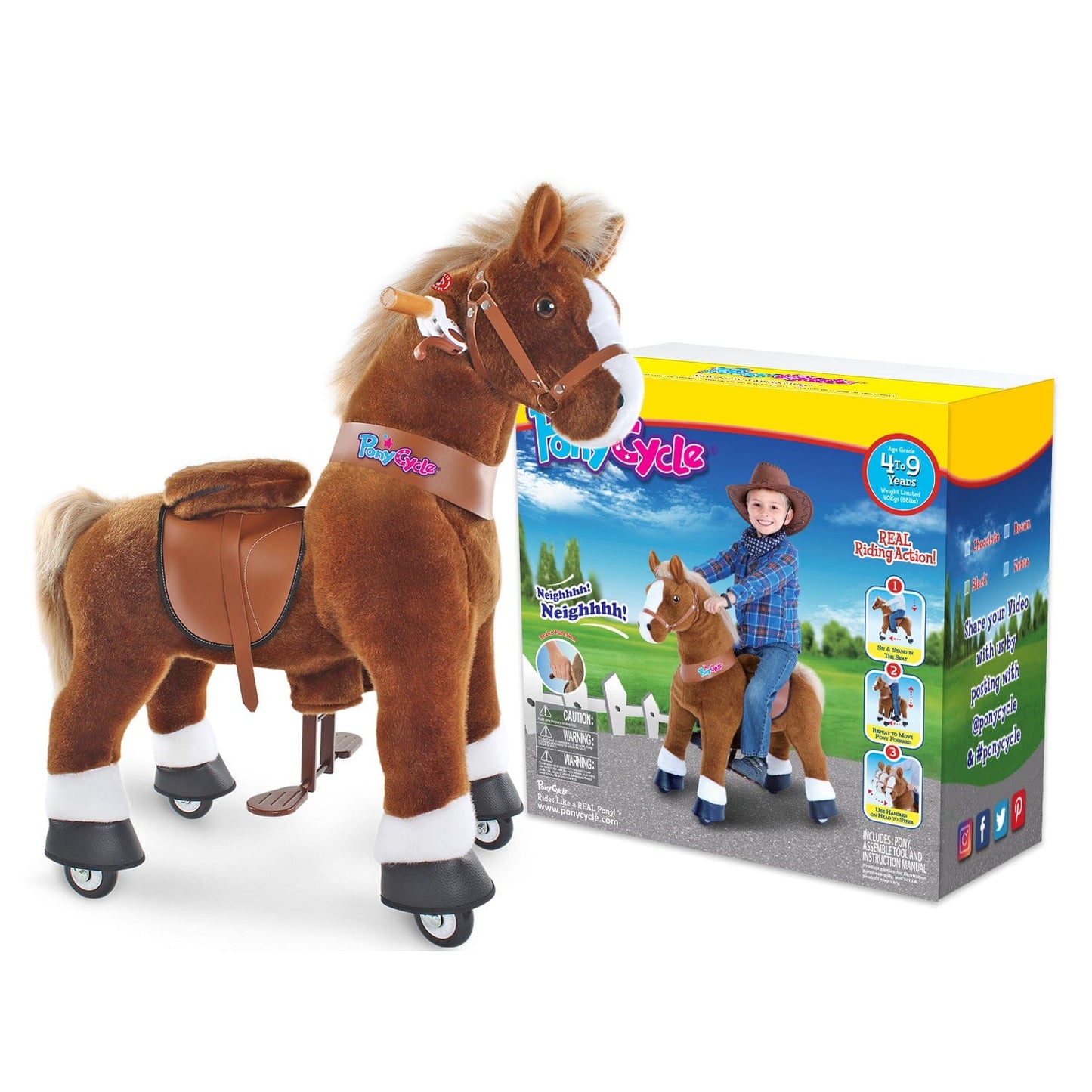 Model U Ride-On Pony Toy Age 4-8 Brown