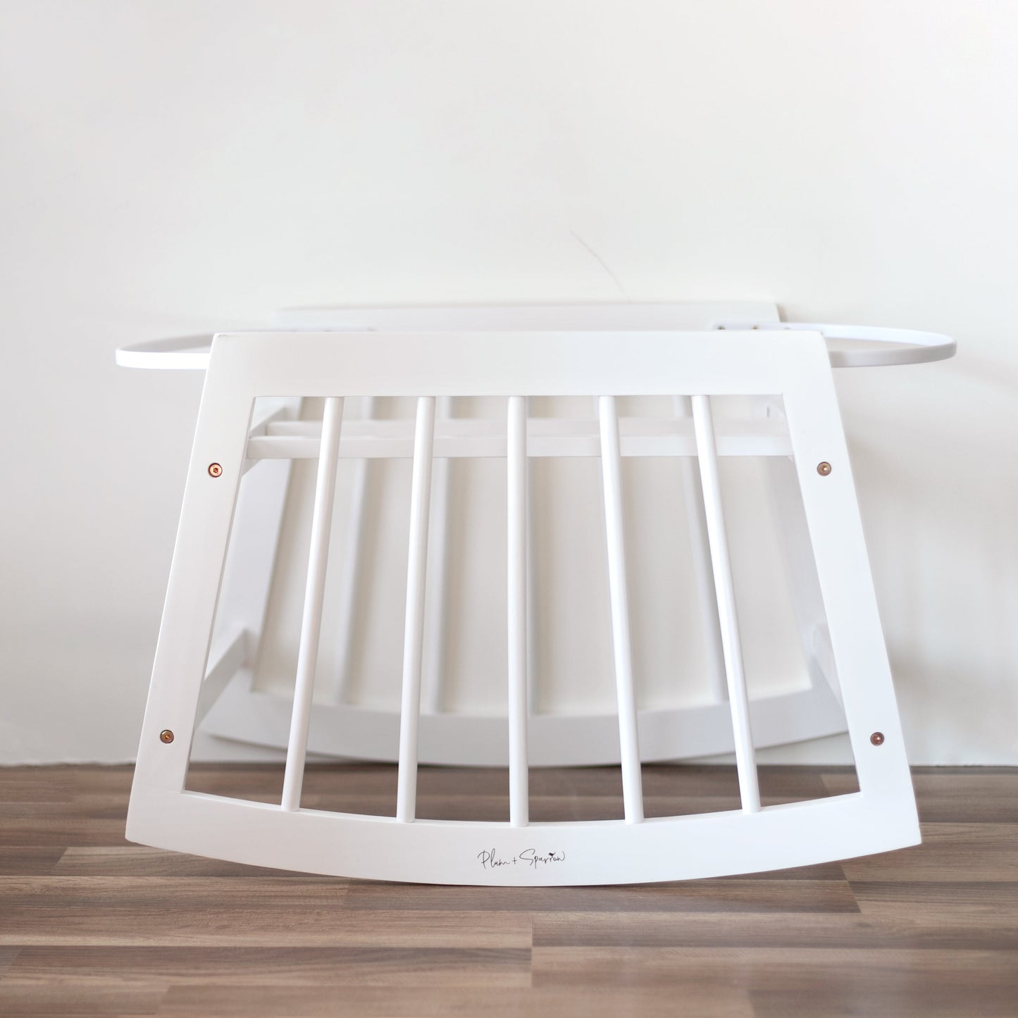 Modern Rocking Moses Bassinet Stand with brake White