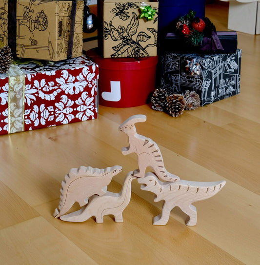 Wooden Dinosaur Set