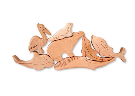 Wooden Ocean Animals Set