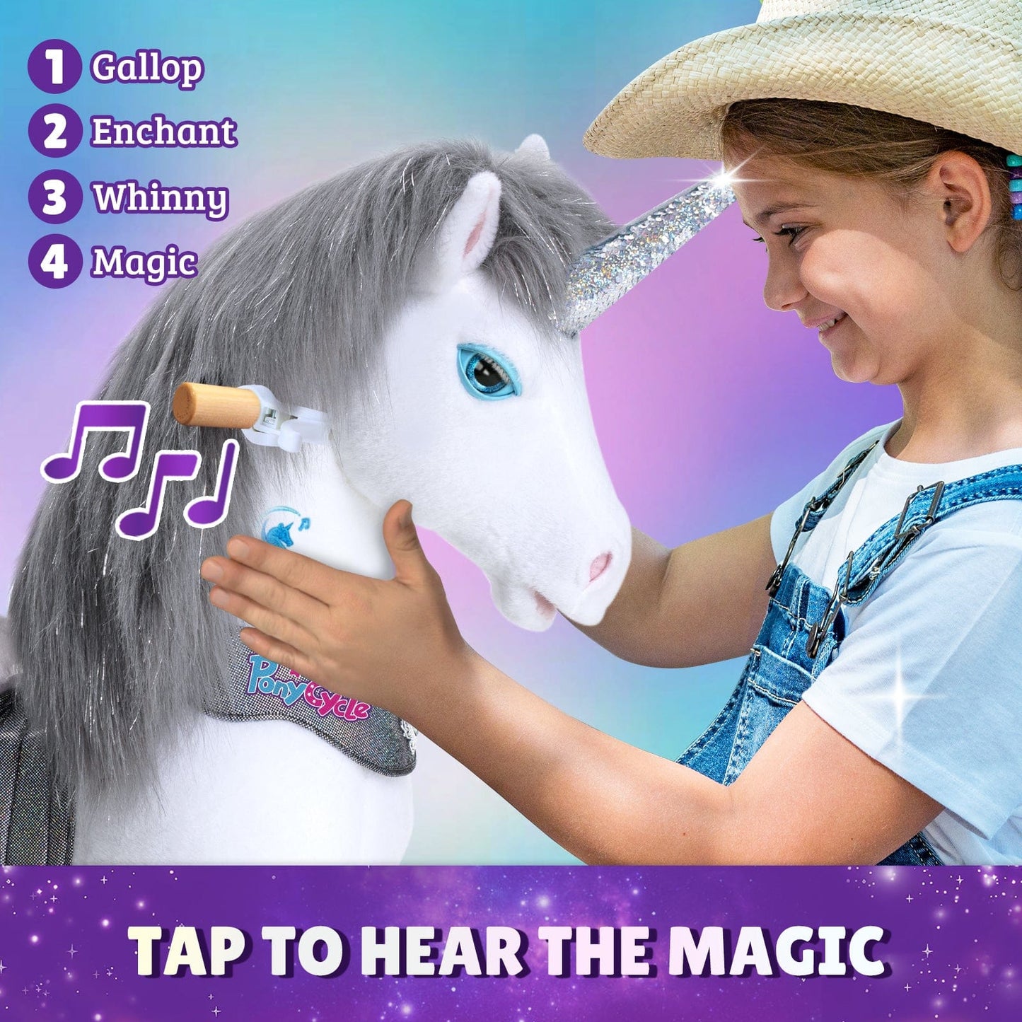 Model Y Grey Unicorn Rideable Toy for Age 4-7