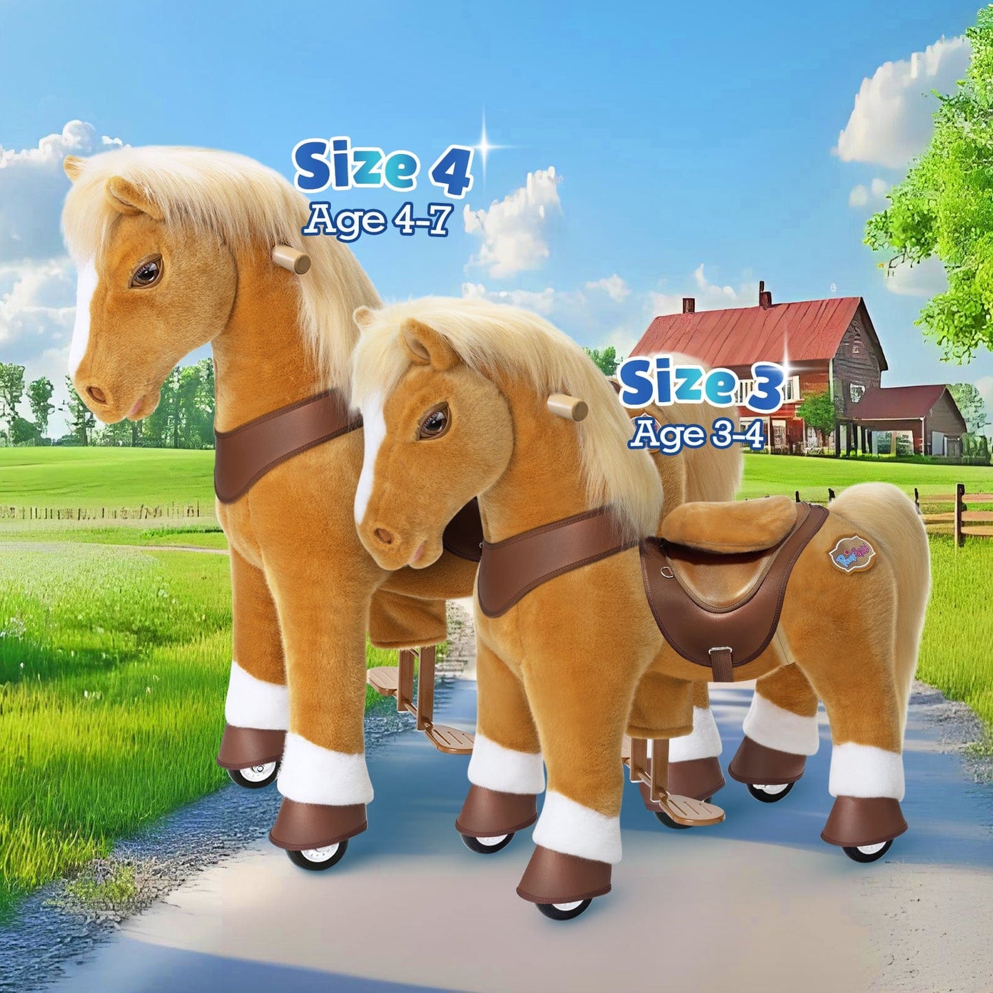 Model Y Light Brown Horse Rideable Toy for Age 4-7