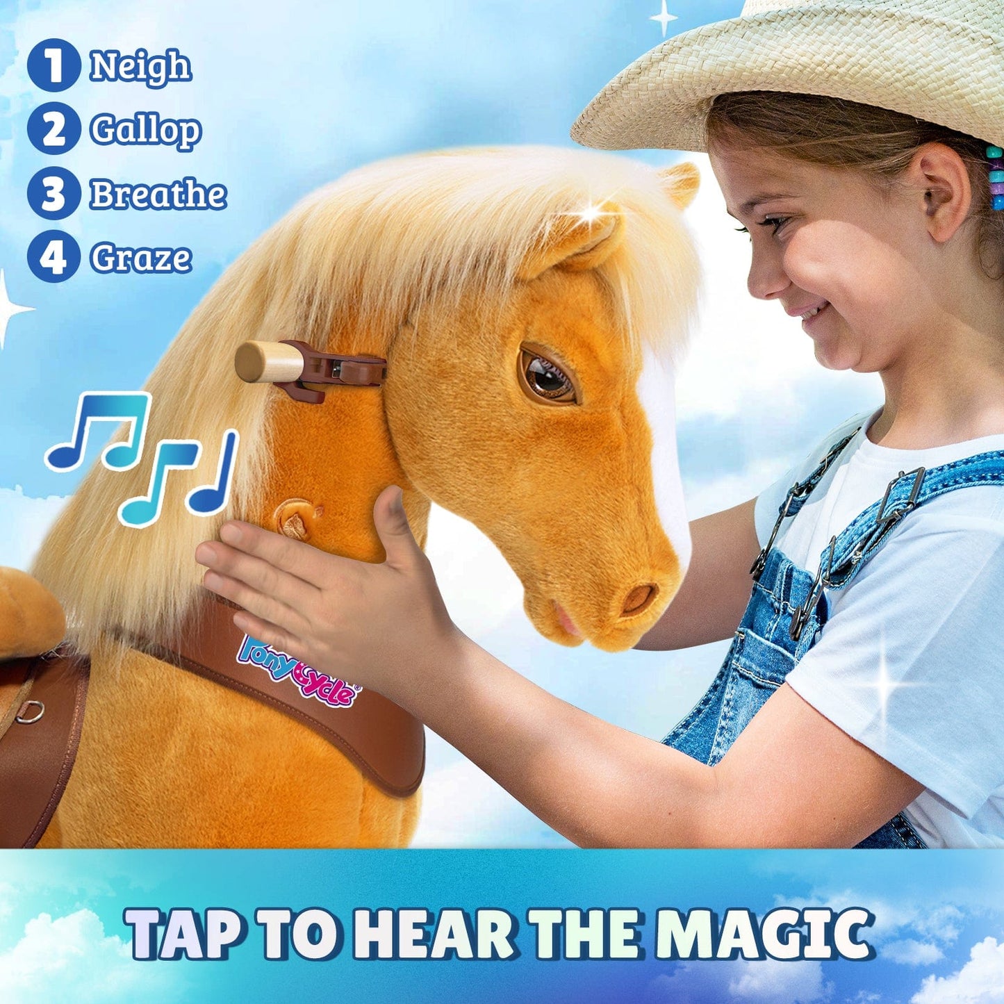 Model Y Light Brown Horse Rideable Toy for Age 4-7