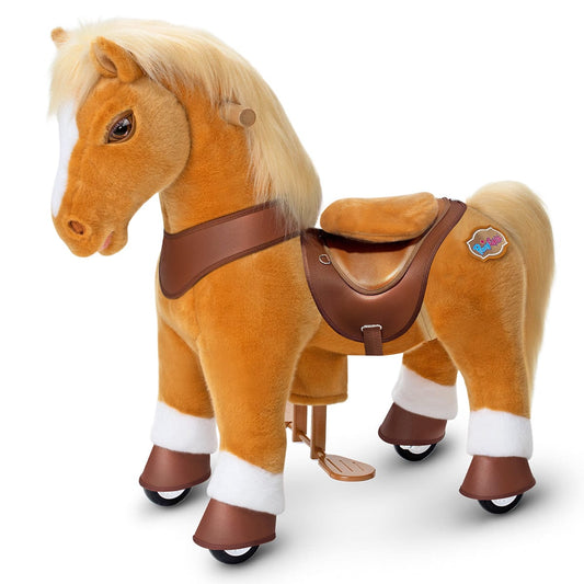 Model Y Light Brown Horse Rideable Toy for Age 3-4