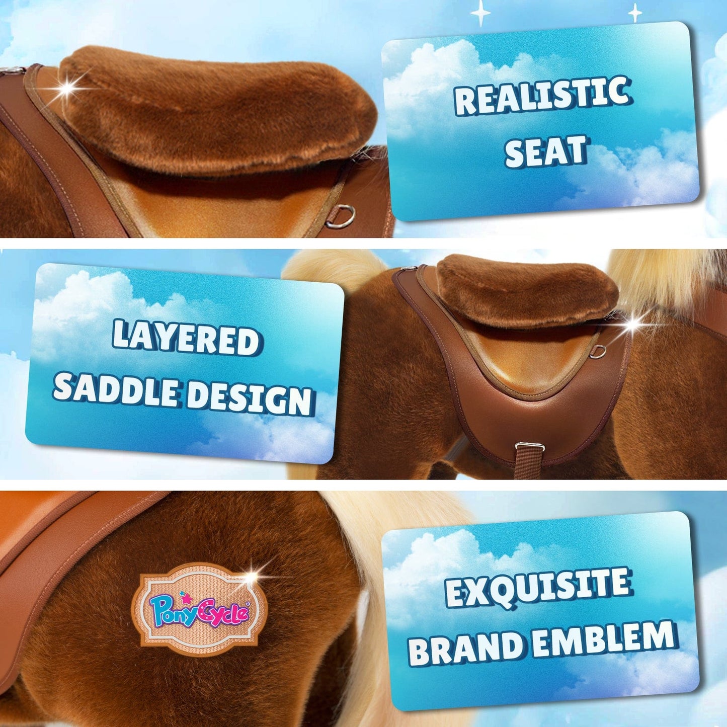 Model Y Brown Horse Rideable Toy for Age 4-7