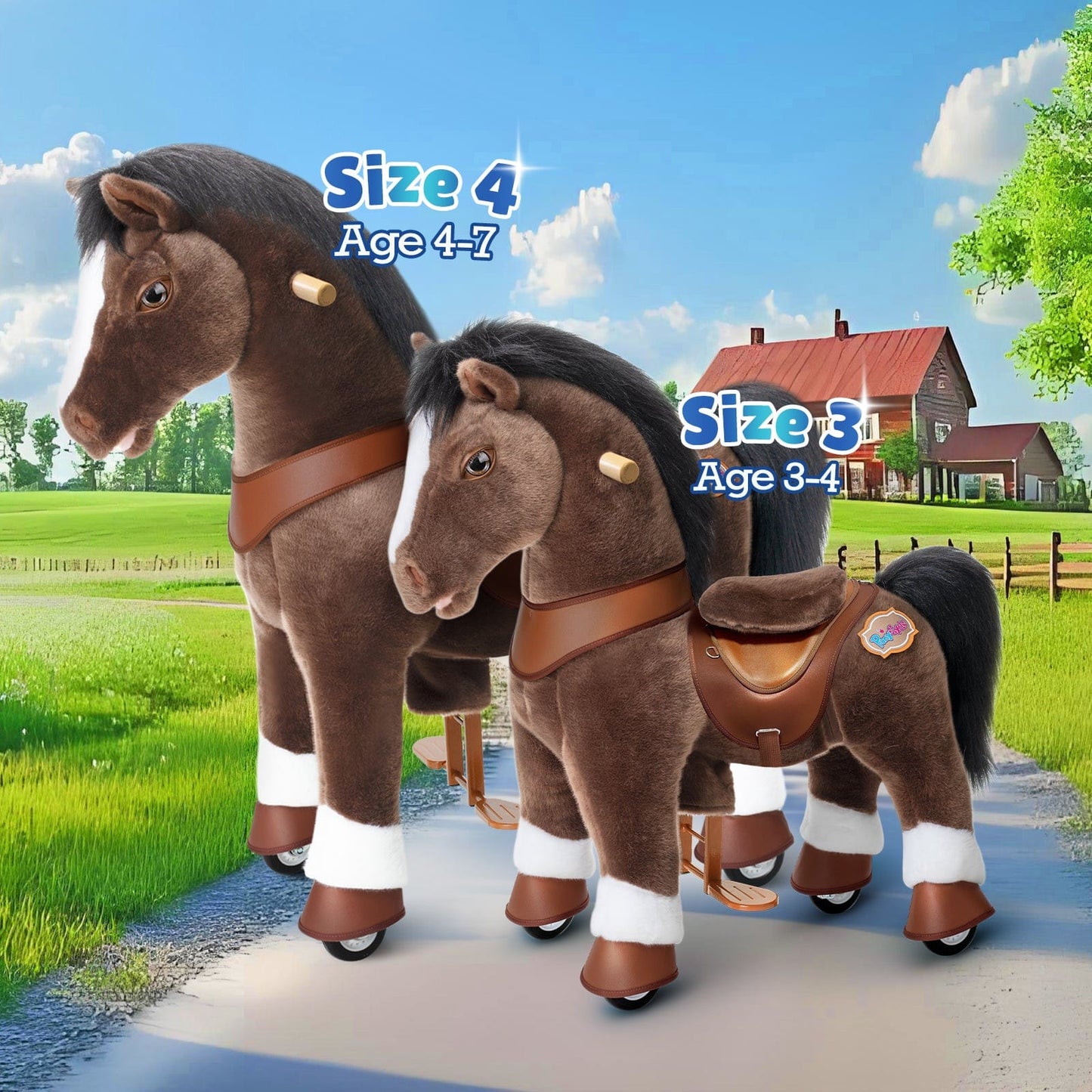 Model Y Chocolate Brown Horse Rideable Toy for Age 4-7