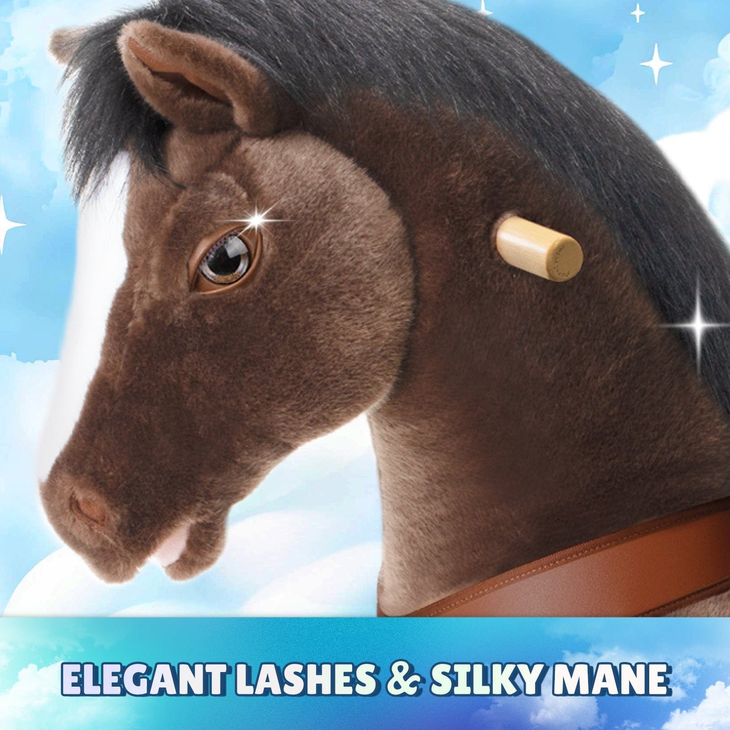 Model Y Chocolate Brown Horse Rideable Toy for Age 4-7