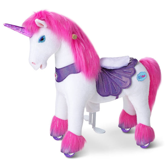 Model Y Pink/Purple Unicorn Rideable Toy for Age 4-7