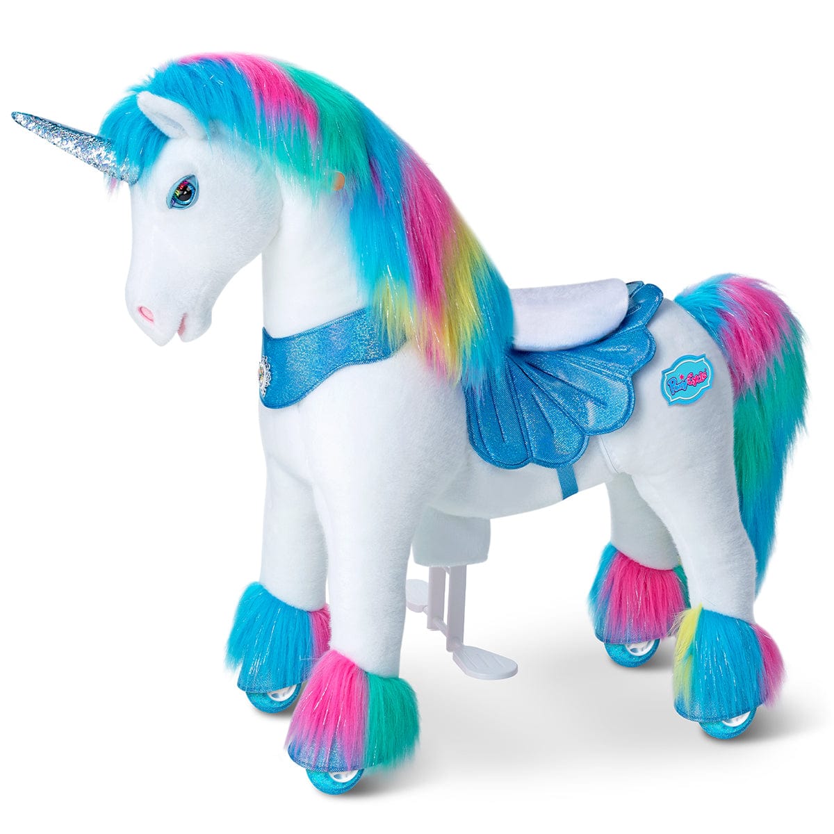 Model Y Rainbow Unicorn Rideable Toy for Age 4-7