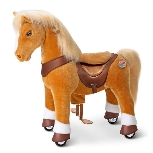 Model Y Light Brown Horse Rideable Toy for Age 4-7
